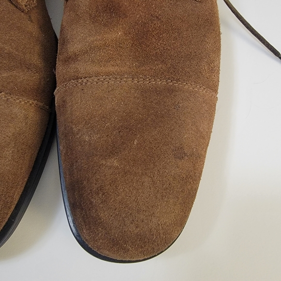 Aquatalia Mens 11 Handmade Italy Brown Suede Leather Oxford Lace Shoe - Picture 3 of 14